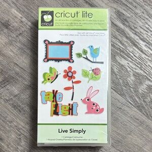 Cricut Lite Live Simply Cartridge with Colorful Designs Rabbit Flowers Easter